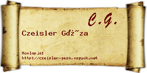 Czeisler Géza névjegykártya
